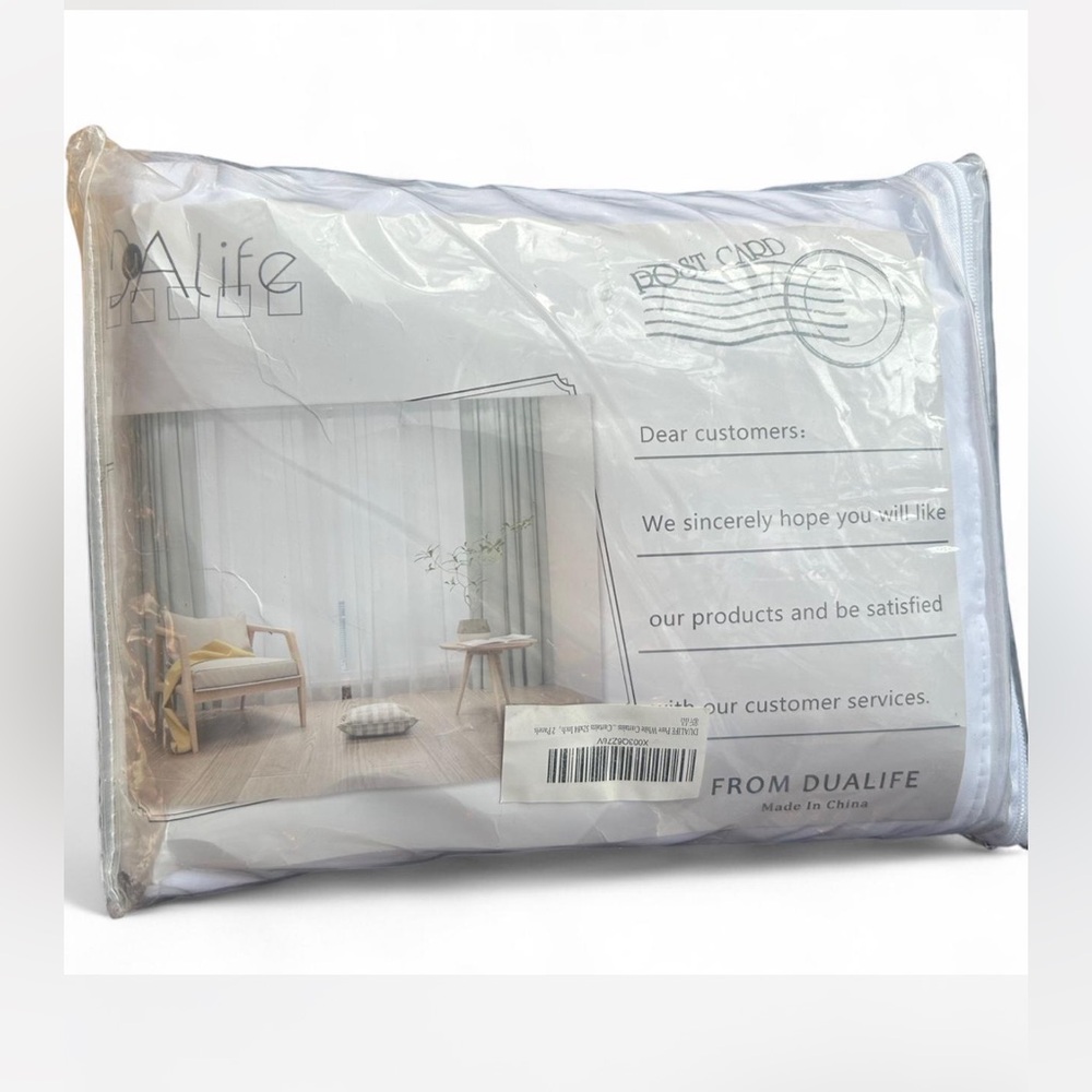 Dualife White Curtain Set
